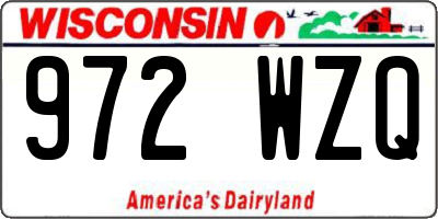 WI license plate 972WZQ