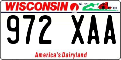 WI license plate 972XAA