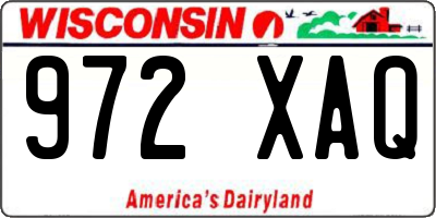 WI license plate 972XAQ