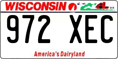 WI license plate 972XEC