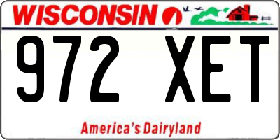 WI license plate 972XET