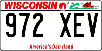 WI license plate 972XEV