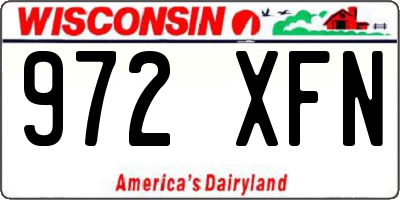 WI license plate 972XFN