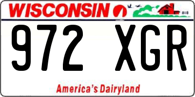 WI license plate 972XGR