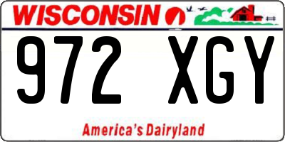WI license plate 972XGY