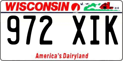 WI license plate 972XIK
