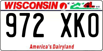 WI license plate 972XKO