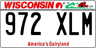 WI license plate 972XLM