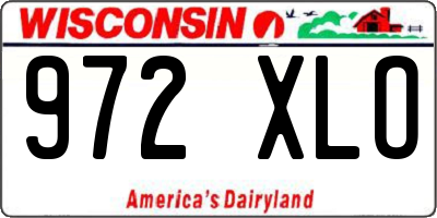 WI license plate 972XLO