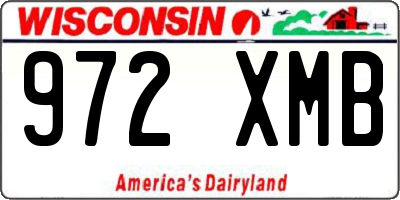 WI license plate 972XMB
