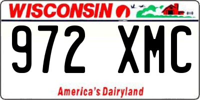 WI license plate 972XMC