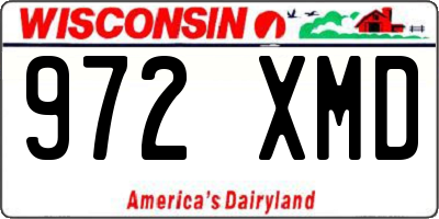 WI license plate 972XMD