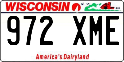 WI license plate 972XME