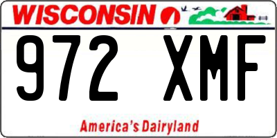 WI license plate 972XMF