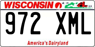 WI license plate 972XML