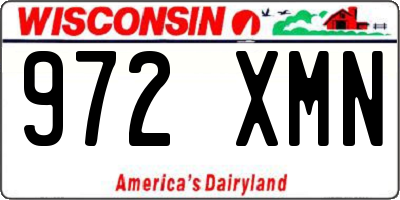 WI license plate 972XMN