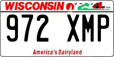 WI license plate 972XMP