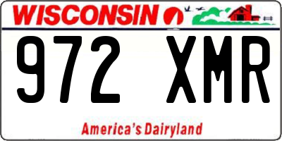 WI license plate 972XMR
