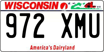 WI license plate 972XMU