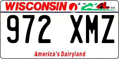 WI license plate 972XMZ