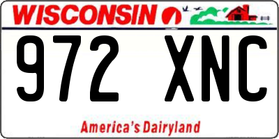 WI license plate 972XNC
