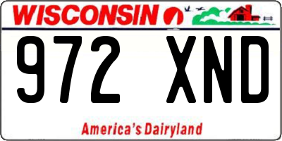 WI license plate 972XND