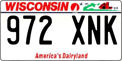 WI license plate 972XNK