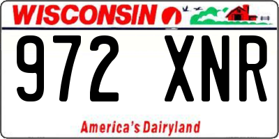 WI license plate 972XNR