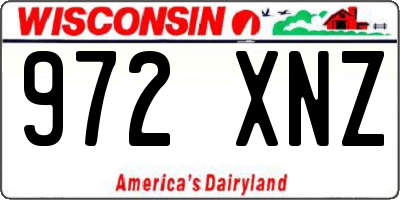 WI license plate 972XNZ