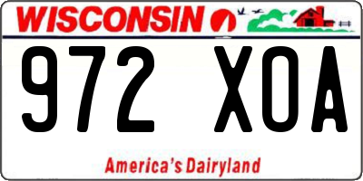 WI license plate 972XOA