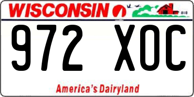 WI license plate 972XOC