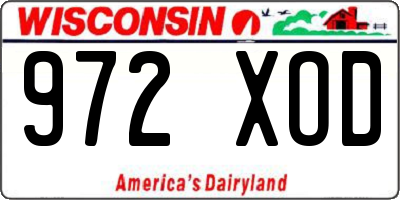 WI license plate 972XOD