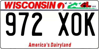 WI license plate 972XOK