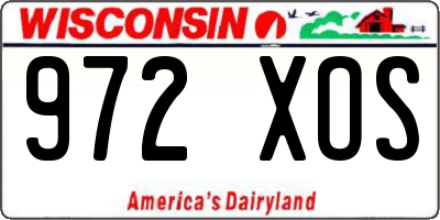 WI license plate 972XOS
