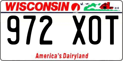 WI license plate 972XOT