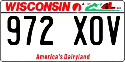 WI license plate 972XOV