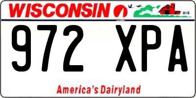 WI license plate 972XPA