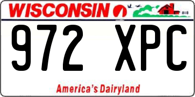 WI license plate 972XPC