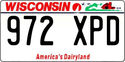 WI license plate 972XPD