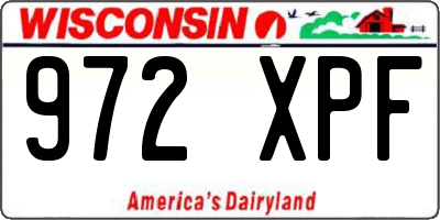 WI license plate 972XPF