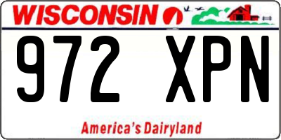 WI license plate 972XPN