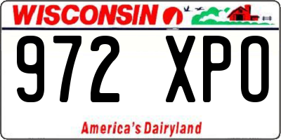 WI license plate 972XPO