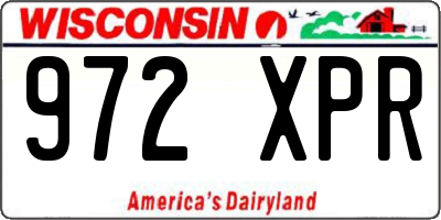 WI license plate 972XPR