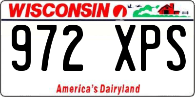 WI license plate 972XPS