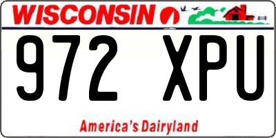 WI license plate 972XPU