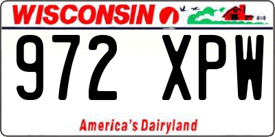 WI license plate 972XPW