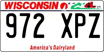 WI license plate 972XPZ