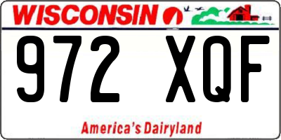 WI license plate 972XQF