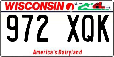 WI license plate 972XQK