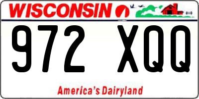WI license plate 972XQQ